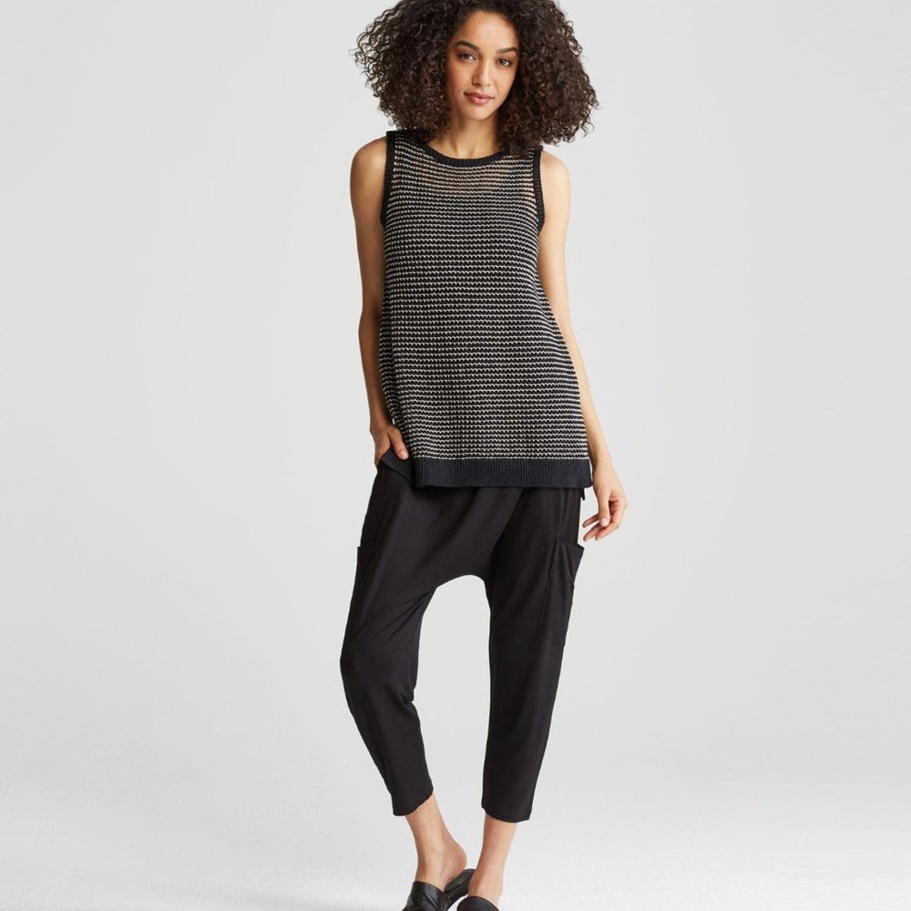 Eileen Fisher Crisp Organic Cotton Bateau Tank XS